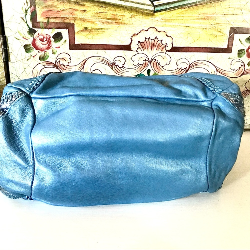 CHI By CARLOS FALCHI Lamb & Snakeskin Studded Bag - Picture 9 of 16